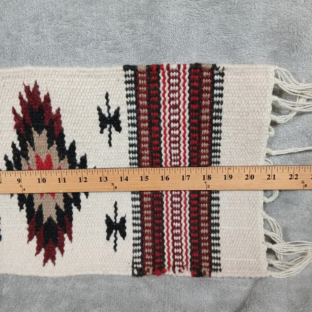 Saddleman Southwestern Wool Blend Tapestry Wall Hanging Rug Geometric Fringe